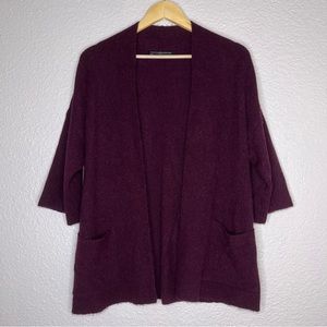 Peruvian Connection‎ Burgundy Alpaca Knit Cardigan Pockets Size Small